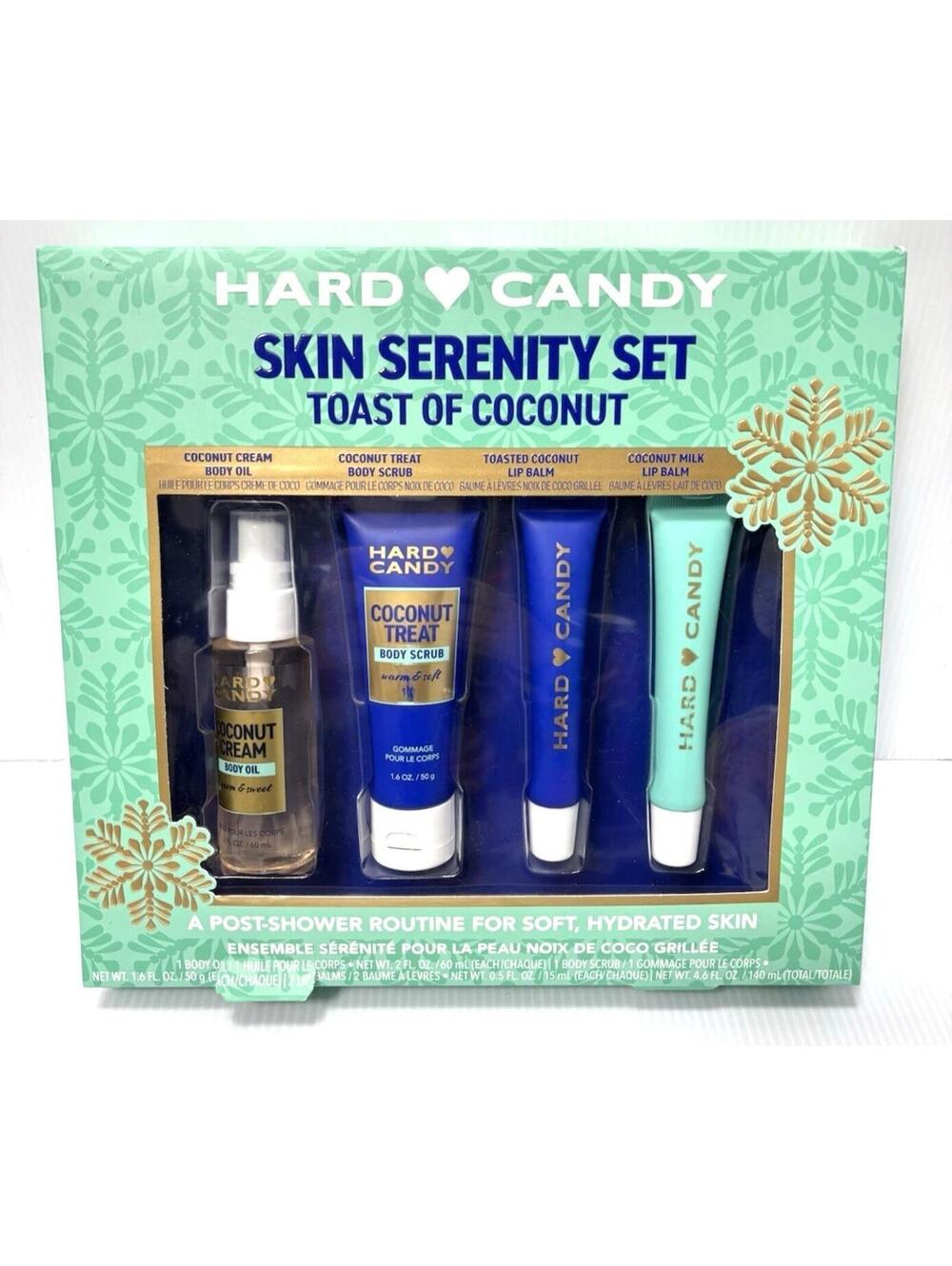 Hard Candy Toast of Coconut Skin Serenity Gift Set Body Oil Scrub Lip Balms NEW